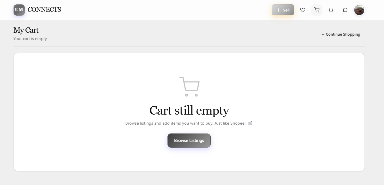 Cart and checkout entry point into the escrow wallet flow
