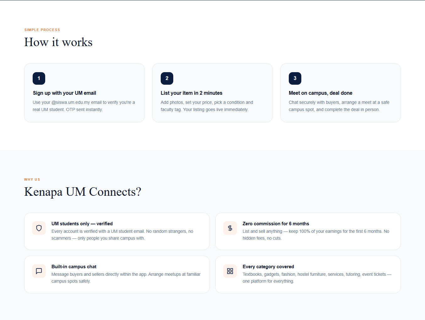 The three-step explainer shown to first-time visitors